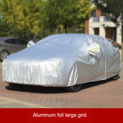 Huse universale SUV/Sedan pentru mașină, în aer liber, impermeabilă, protecție împotriva soarelui, împotriva ploii, împotriva zăpezii, cu design UV, cu fermoar, husă neagră pentru husă auto S-XXL