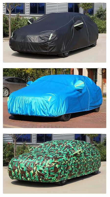 Univerzalne SUV/limuzine pune navlake za automobile vanjske vodootporne za zaštitu od sunca i kiše i snijega UV dizajn s patentnim zatvaračem za automobil crna navlaka za automobil S-XXL