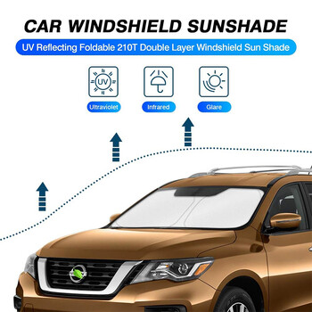 Car Memory Steel Ring Sun Shade Μπροστινό κάλυμμα ηλίου αυτοκινήτου για αξεσουάρ εσωτερικού αυτοκινήτου Nissan Pathfinder 2013-2018