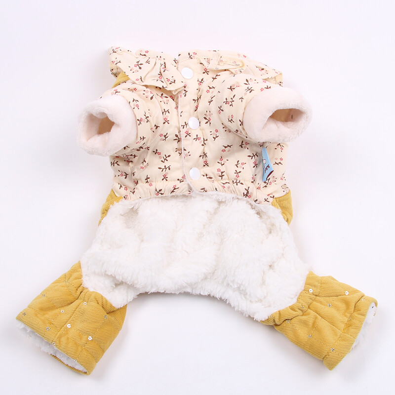 Pas Zimski kombinezon Hoodie Cvjetni dizajn Pet Puppy Kaput Jakna Odjeća Odjeća 5 Veličina 2 Boje