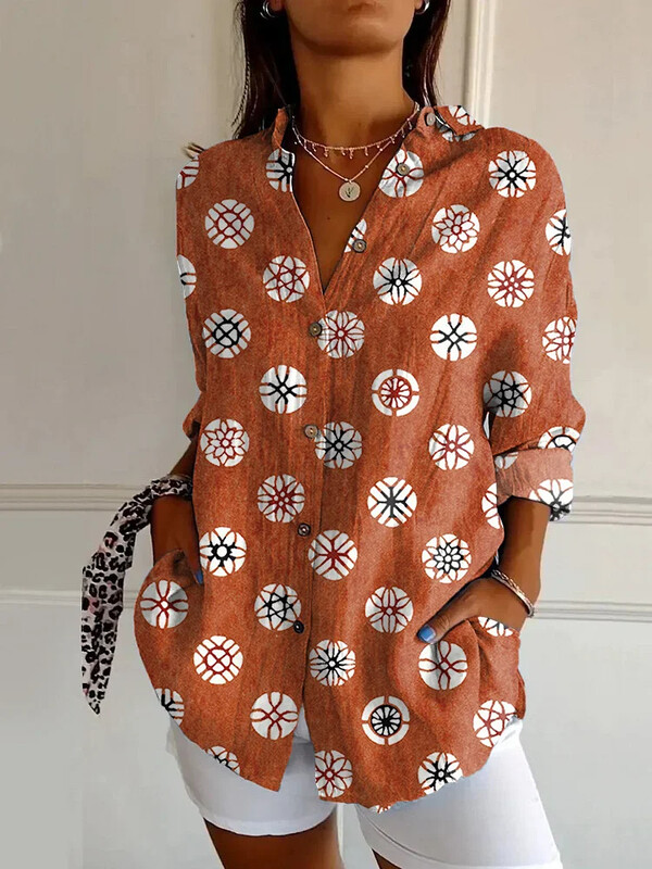 Modna ženska košulja s preklopom 3/4 rukava jednostavna ležerna ženska modna košulja na kopčanje Udobna košulja europske veličine