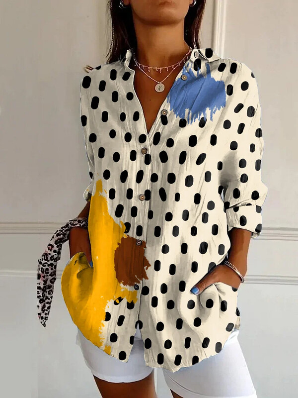 Modna ženska košulja s preklopom 3/4 rukava jednostavna ležerna ženska modna košulja na kopčanje Udobna košulja europske veličine