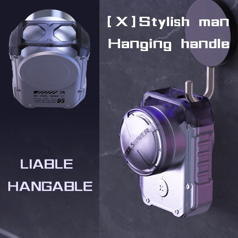 Električni MINI putni brijač Brijač za muškarce Punjivi IPX7 Vodootporni punk mecha dizajn džepni nož za lice i bradu s privjeskom za ključeve