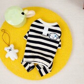 Salopetă pentru câini din bumbac Haine pentru câini cu dungi Costum Chihuahua Palton pentru câini de lux Pijamale pentru câini cu patru picioare Toamnă Iarnă Îmbrăcăminte caldă pentru câini
