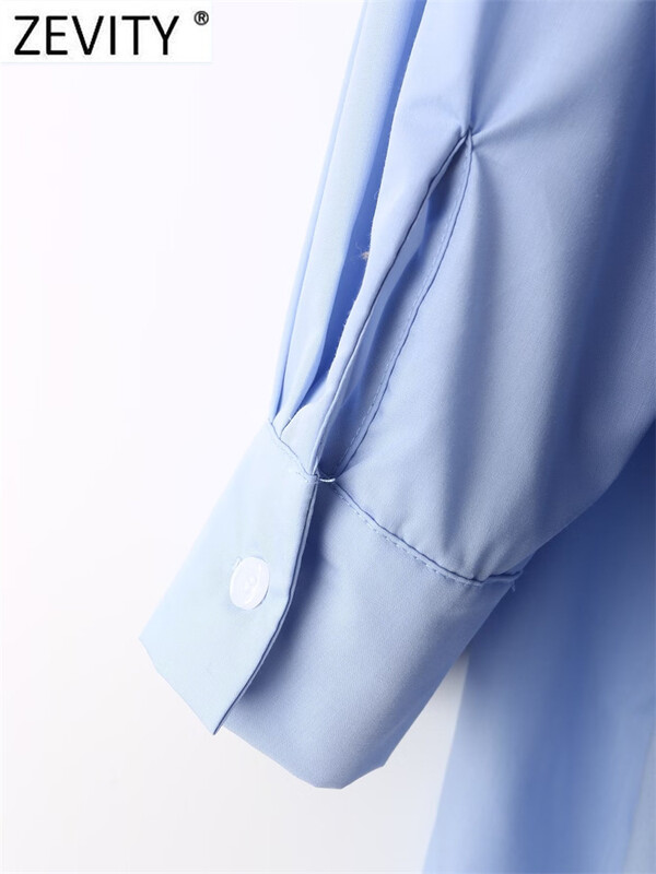 Zevity Ženska modna plisirana velika cvjetna bluza Jednobojna bluza Uredska dama Košulja s gumbima Chic košulja Blusas Topovi LS5639