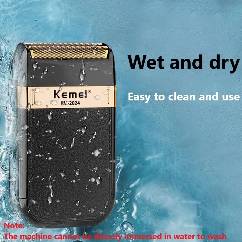 Kemei punjivi aparat za brijanje za muškarce električni brijač za mokro i suho brijanje, stroj za brijanje lica, brade, električni brijač za ćelavu glavu s dodatnom mrežicom