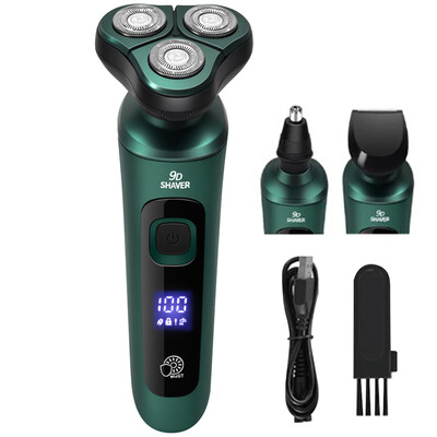 Aparat de ras electric de calatorie pentru barbati cu afisaj digital aparat de ras inteligent, lavabil, aparat de tuns barba pentru fata, aparat de ras portabil