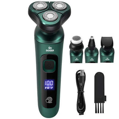 Aparat de ras electric de calatorie pentru barbati cu afisaj digital aparat de ras inteligent, lavabil, aparat de tuns barba pentru fata, aparat de ras portabil