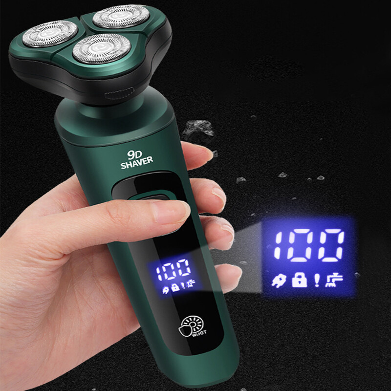 Muški električni putni brijač s digitalnim zaslonom Pametni brijač Perivi trimer za bradu Brijač za brijanje lica Brada Prijenosni brijač