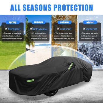 X Autohaux SUV Car Cover for Ford for Mustang GT/Bullitt/ECOBOOST 1994-2021 Waterproof All Weather Protection with Zipper 210Dpu