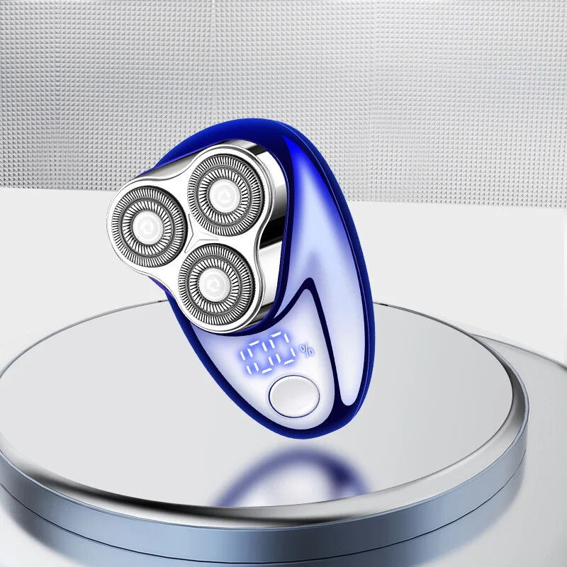 Mini električni brijač za muškarce Prijenosni nož za bradu TIP C Punjenje s digitalnim zaslonom napajanja Tri brijača za glavu Brijač za lice i tijelo