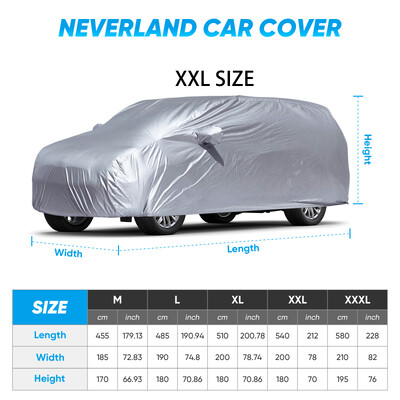 Huse universale SUV/Sedan pentru mașină, în aer liber, impermeabilă, soare, ploaie, zăpadă, rezistentă la praf, protecție UV, argintie, husă mașină M-XX