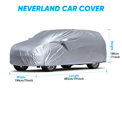 Huse universale SUV/Sedan pentru mașină, în aer liber, impermeabilă, soare, ploaie, zăpadă, rezistentă la praf, protecție UV, argintie, husă mașină M-XX