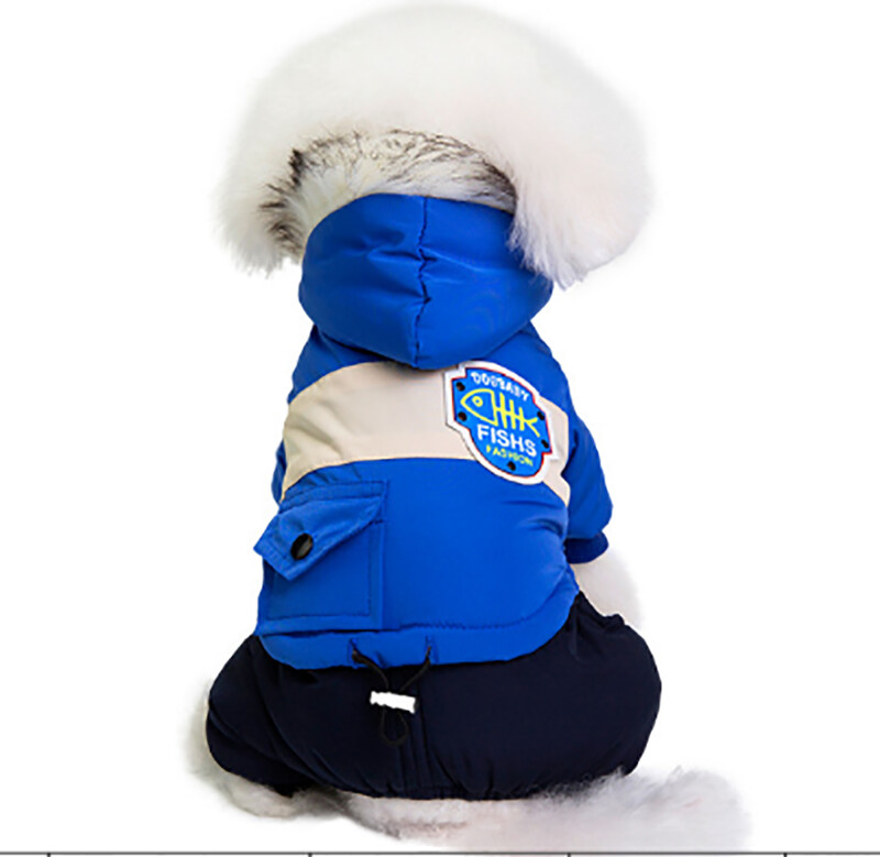 Odjeća za pse pamučno podstavljeni kaput podebljana topla pamučno podstavljena odjeća jesen i zima Odjeća na četiri noge sa šeširom za sve pse