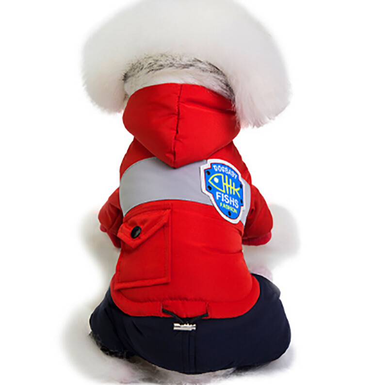 Odjeća za pse pamučno podstavljeni kaput podebljana topla pamučno podstavljena odjeća jesen i zima Odjeća na četiri noge sa šeširom za sve pse