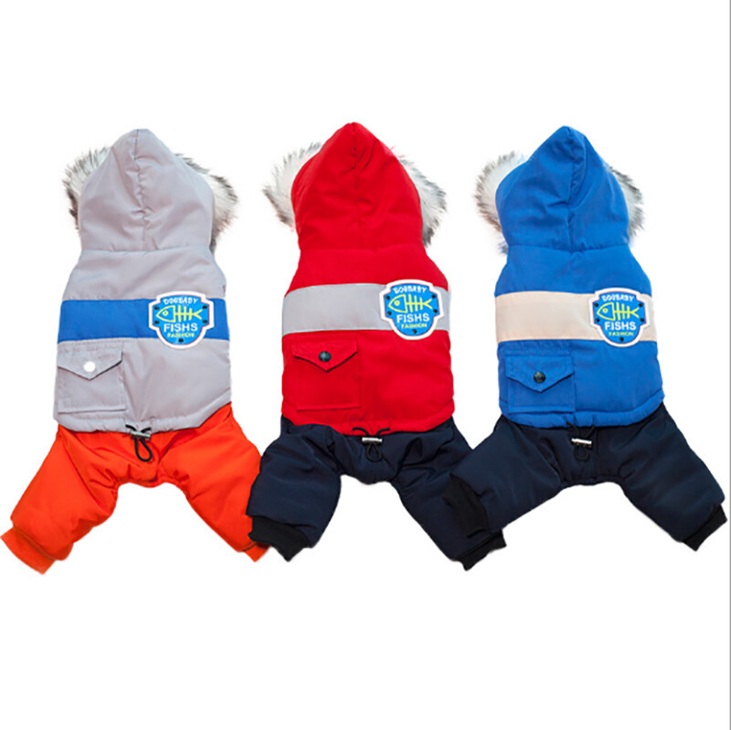 Odjeća za pse pamučno podstavljeni kaput podebljana topla pamučno podstavljena odjeća jesen i zima Odjeća na četiri noge sa šeširom za sve pse
