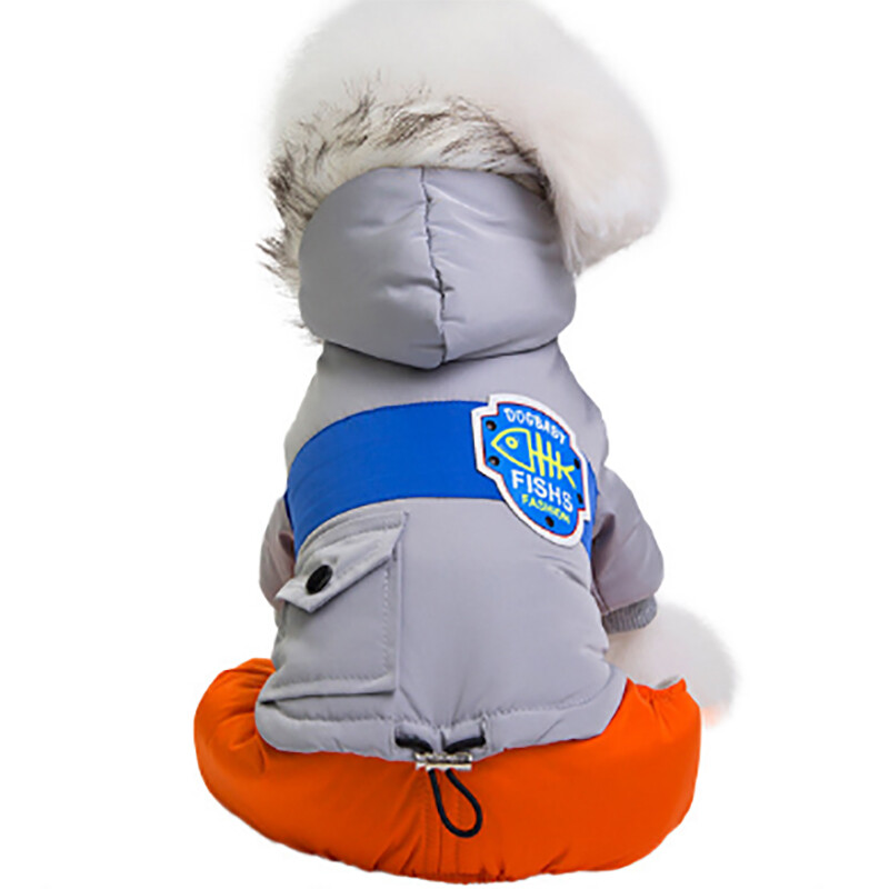 Odjeća za pse pamučno podstavljeni kaput podebljana topla pamučno podstavljena odjeća jesen i zima Odjeća na četiri noge sa šeširom za sve pse