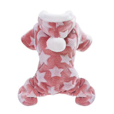 Drăguț câine haine pisici fleece pulover paltoane salopetă Yorkshire chihuahua haine iarnă jachetă pijamale cu glugă costum câine