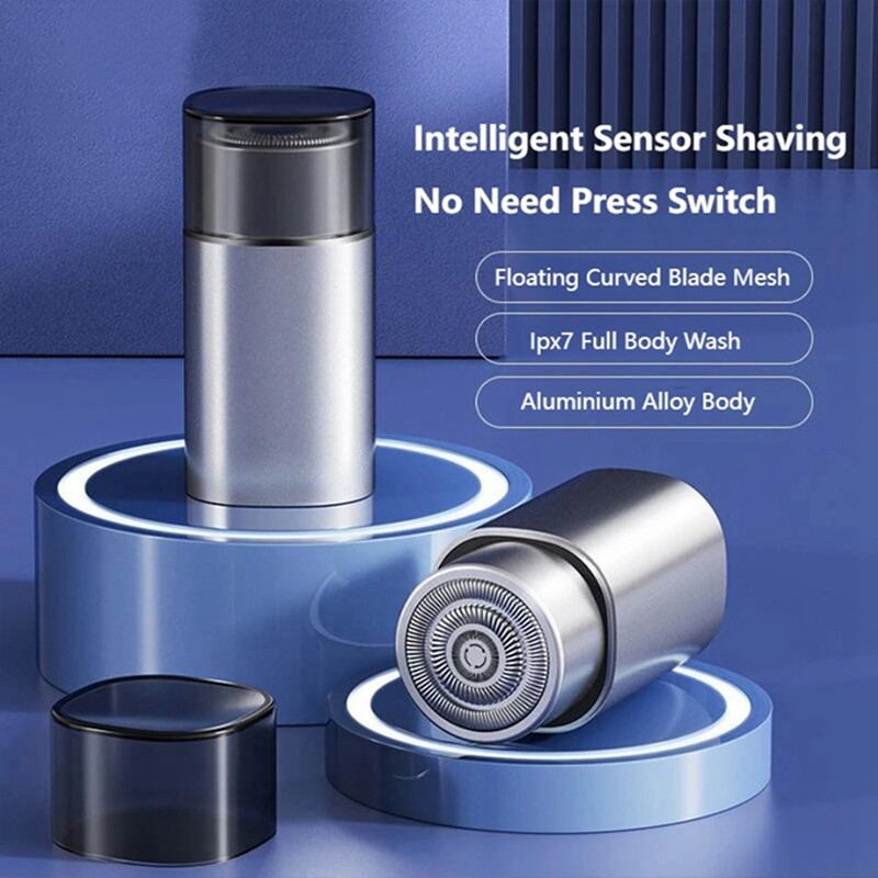 Muški mini električni putni aparat za brijanje s USB punjenjem Brijanje za lice i bradu Aparat za brijanje s nožem za pranje lica i brade za auto, kućni aparat za brijanje