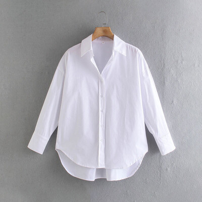Solid Stil tânăr Simplitate Button Up Asimetric Dimensiune mare Cămașă liberă pentru petrecerea timpului liber Femei Bluză de culoare strălucitoare Topuri de modă Femei