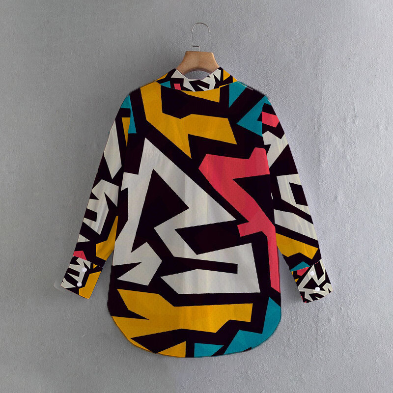 Jednostavan mladi stil, jednostavnost, asimetrična široka majica velike veličine, jednostavnost na kopčanje, ženska bluza svijetle boje, modne majice