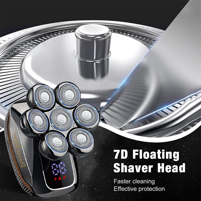 7D brijači za glavu za muškarce 5 u 1 električni muški aparat za brijanje za ćelave muškarce Mokro i suho vodootporni aparat za brijanje za ćelavu glavu Električni brijači za muškarce