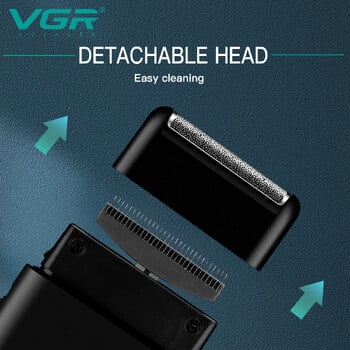 VGR Electric Shaver Professional Razor Mini Beard Trimmer Μηχάνημα ξυρίσματος Μηχάνημα κοπής γενειάδας Razor Hair Trimmer for Men V-390