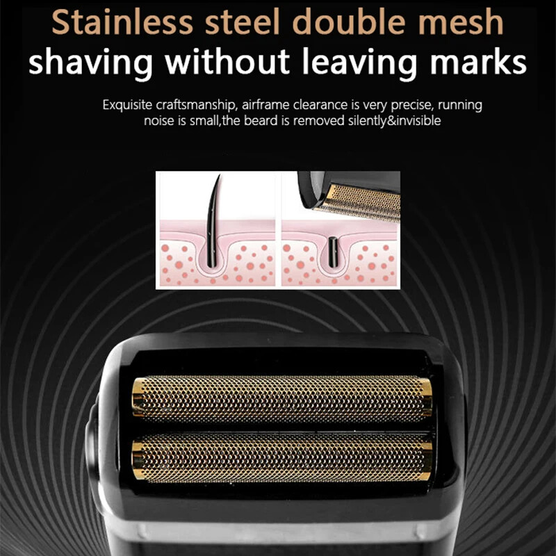 Kemei KM-2024 Električni brijač s USB punjenjem Dodatna rezna glava Klipni brijač s dvije oštrice Brijač Trimer za bradu