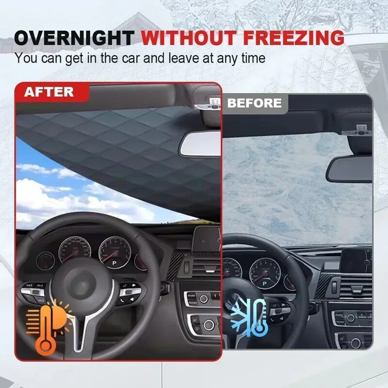 Automobilski magnetski štitnik za snijeg za automobil, prednje vjetrobransko staklo, štitnik za sunce, zadebljani štitnik za snijeg od mraza i zaštita od smrzavanja, odjeća za automobil