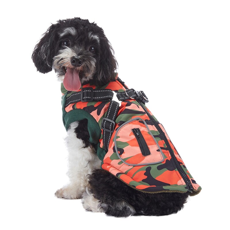 Dog Pet Jesen i Zima Nova topla i debela kamuflažna reflektirajuća prsa Leđa Jedan modni trend Pseća odjeća za kućne ljubimce podstavljena pamukom