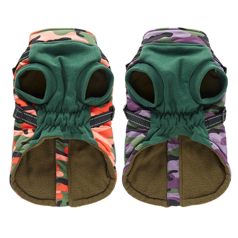 Dog Pet Jesen i Zima Nova topla i debela kamuflažna reflektirajuća prsa Leđa Jedan modni trend Pseća odjeća za kućne ljubimce podstavljena pamukom