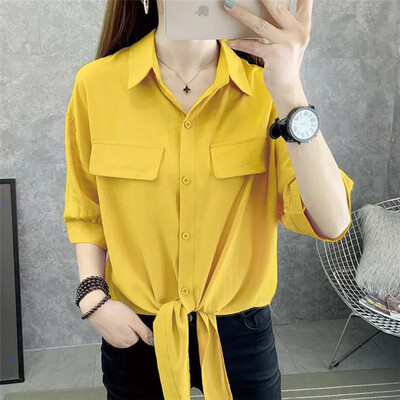 Blusas Mujer, primăvară toamnă, cămăși subțiri, camisuri, bluze largi, supradimensionate, topuri pentru femei, bluse coreene, buzunare