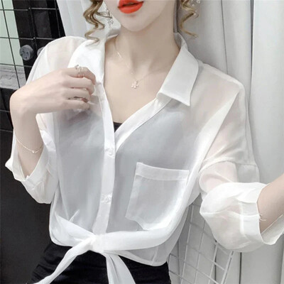 Blusas Mujer, primăvară toamnă, cămăși subțiri, camisuri, bluze largi, supradimensionate, topuri pentru femei, bluse coreene, buzunare