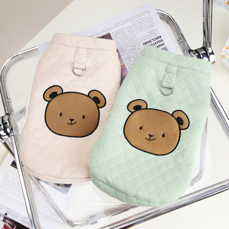 Pamučni prsluk smeđi medvjed Odjeća za pse Jesenska i zimska odjeća Jakna s prstenom za povlačenje Teddy Bomei Odjeća Oprema za kućne ljubimce S-XXL