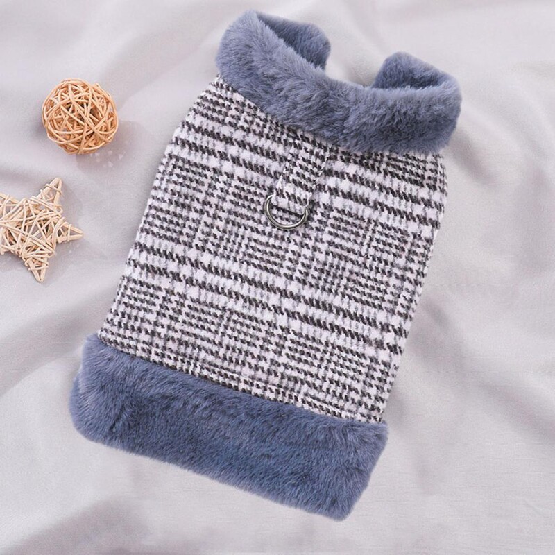 Kisállatruhák Traction Ring Kisállatruhák Divatos színes blokkolású kutyamellény Traction Ring-el Meleg téli kabát macskáknak