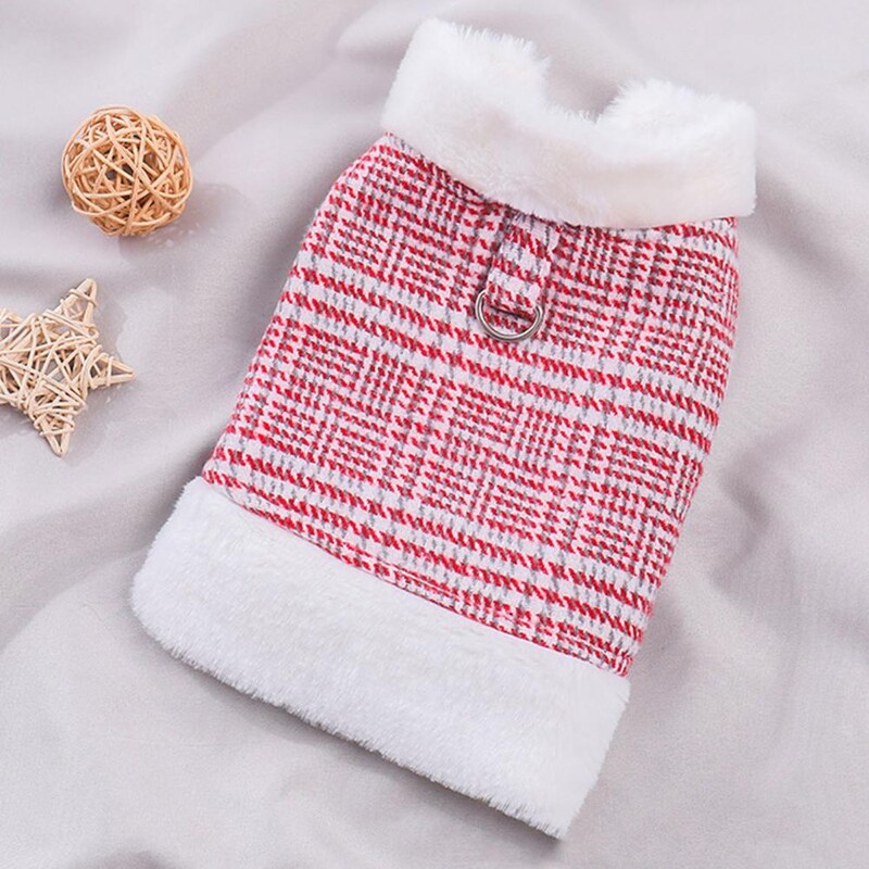 Kisállatruhák Traction Ring Kisállatruhák Divatos színes blokkolású kutyamellény Traction Ring-el Meleg téli kabát macskáknak