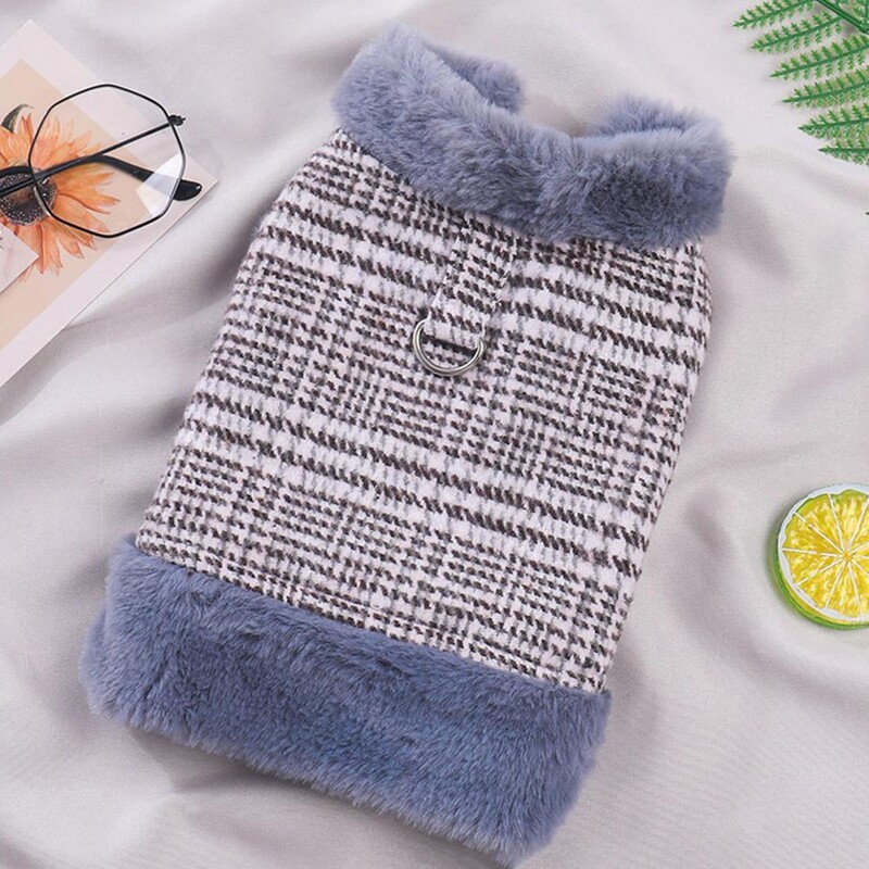 Kisállatruhák Traction Ring Kisállatruhák Divatos színes blokkolású kutyamellény Traction Ring-el Meleg téli kabát macskáknak