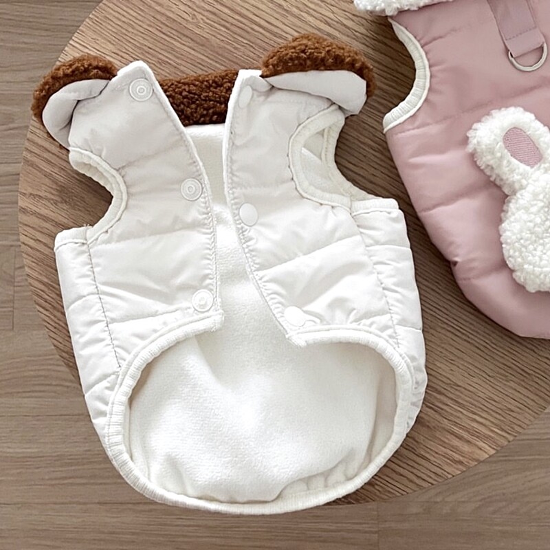 Karikatūra Mājdzīvnieku kokvilnas mētelis Ziemas rotaļu dūnu jaka Siltas suņu drēbes nekā lāča jaka ar somu var vilkt kucēnu drēbes