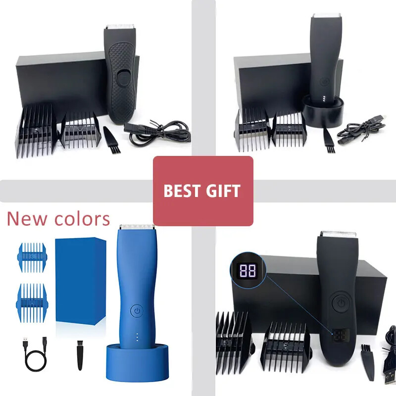 Vīriešu elektriskā cirkšņa matu griezējs kaunuma matu griezējs ķermeņa kopšanas griezējs vīriešiem bikini epilators, uzlādējams skuveklis