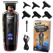 Kemei KM-max5090 Electric Hair Clippers Επαναφορτιζόμενη κουρευτική εκτύπωση Graffiti ξυράφι τύπου C Φόρτιση USB Barber Household