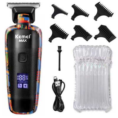 Kemei KM-max5090 Electric Hair Clippers Επαναφορτιζόμενη κουρευτική εκτύπωση Graffiti ξυράφι τύπου C Φόρτιση USB Barber Household