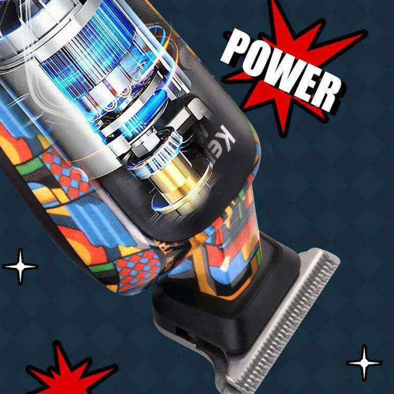 Kemei KM-max5090 Elektriskie matu griezēji Uzlādējamie matu griezēji Drukas Graffiti Razor Type-C USB uzlāde Barber Household