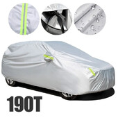 190T M-XXL SUV Car Cover Ολόκληρα καλύμματα με αντανακλαστική λωρίδα ανθεκτική στη σκόνη UV αντιηλιακή προστασία για 4X4/SUV Car