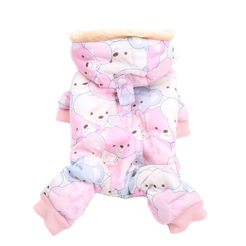 Suņu kaķa silts kombinezons ar kapuci ar burtu apdruku ar pavadas gredzenu Mājdzīvnieka kucēna mēteļa jakas tērps suņiem kaķiem mazs vidējs