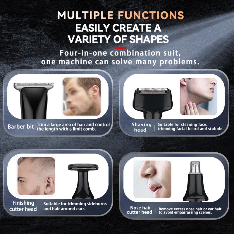 Kemei profesionālais elektriskais pašmāju skuveklis ar ļoti garu rokturi aizmugures matu skūšana matu griezējs deguna matu griezējs ķermeņa kopšana