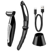 Reglabil Extreme Reach Mâner extensibil detașabil Dispozitiv electric de îndepărtare a spatelui și a corpului Trimmer pentru corp aparat de ras spate pentru bărbați