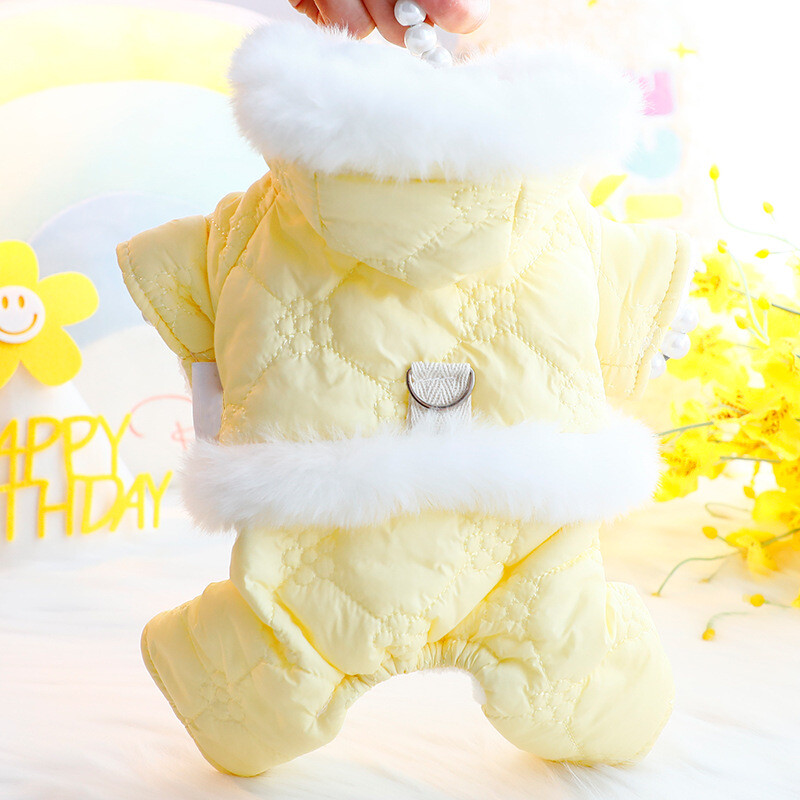 Pamučna odjeća za pse Podstavljeni zimski kaput za pse Snježno odijelo Majica s kapuljačom Kombinezon za male pse Mačke Odijelo Odijelo za pse Kostim