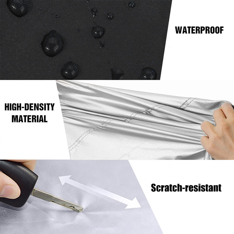 190T univerzalne pune crne navlake za automobile za vanjske vodootporne sunce, kišu i zaštitu od snijega, UV za limuzine, navlake za suncobrane M/L/XL/XXL