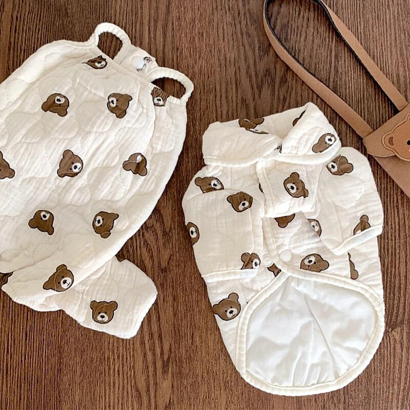 2023 Zimska zadebljana odjeća za pse Teddy Topla pamučna odjeća Odjeća za pse Crtić Odjeća za pomeranske pudle Chihuahua male pse XS