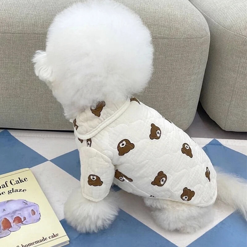 2023 Zimska zadebljana odjeća za pse Teddy Topla pamučna odjeća Odjeća za pse Crtić Odjeća za pomeranske pudle Chihuahua male pse XS